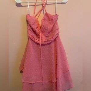 NWT SHEIN MOD Women's Solid Color Tie Front Spaghetti Strap Dress